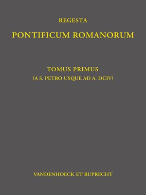 cover image of Regesta Pontificum Romanorum